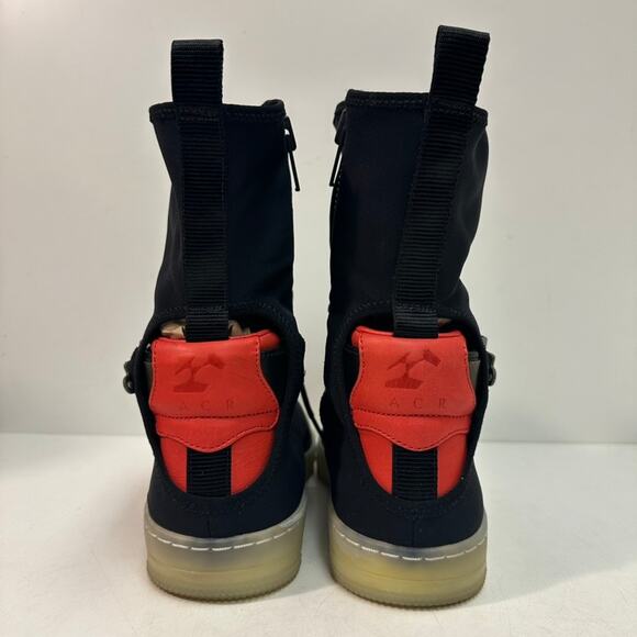 WORN ONCE Nike x Acronym Air Force 1 Downtown Boot Cinch Black Crimson 9.5 - Picture 7 of 11